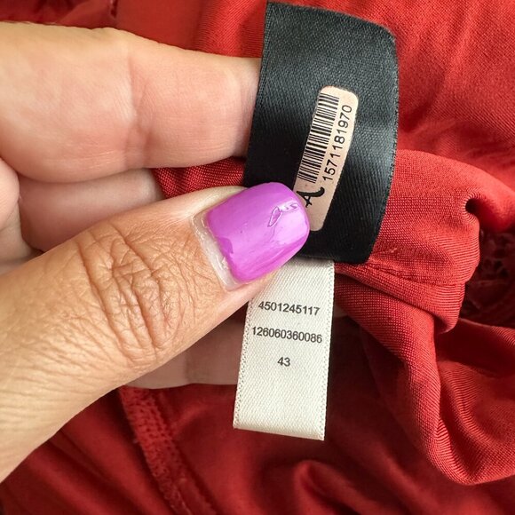 2/$30 White House Black Market Lace Fit and Flare Dress No Belt Red 8 #A0034 - Picture 8 of 10